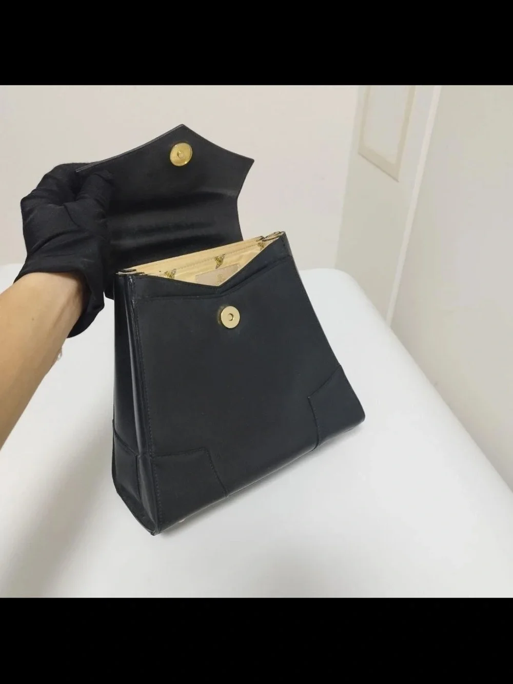 Vivienne Westwood Black Leather Top-Handle Satchel with Gold Orb
